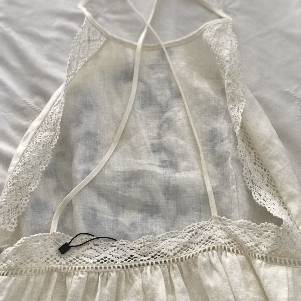 Zara backless white and blue dress, sz S - Picture 3 of 3